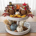 Thanksgiving Decorations Set of 2 Turkeys with Dangling Legs, Turkey Couple Doll Plush Kit Tabletop Centerpieces for Fal