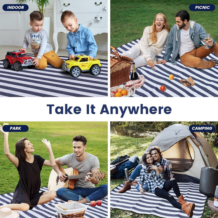 80" x 80" Picnic Blanket Extra Large, Waterproof and Foldable Beach Blanket