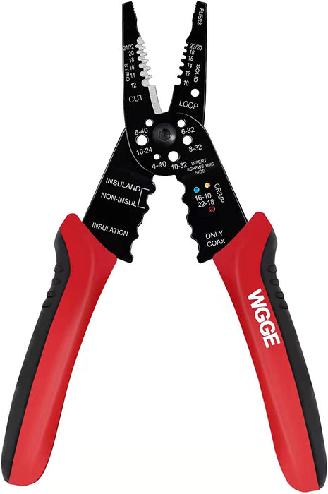 WG-015 Professional Wire Stripper, Wire Cutter and Wire Crimper 8-inch