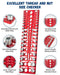 57 Nut and Bolt Thread Checker with 21 Standard &17 Metric &19 Drill Gauges