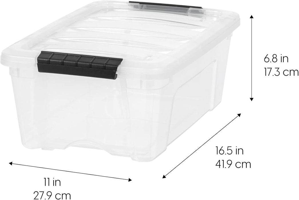 6-Pack 13 Quart Storage Bins with Lids, Clear