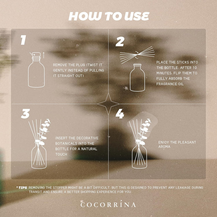 Reed Diffuser Set of 3 with Dried Eucalyptus for Home & Office