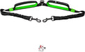 Exquisite Double Dog Coupler No Tangle Swivel for Two Medium Dogs. Premium Quality Attachment for Easy Dog Walking. You Will Absolutely Love This Amazing Gear (Black & Green)