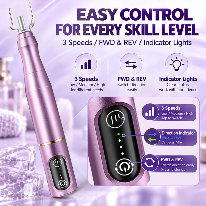 Cordless Nail Drill Electric Nail File Kit, Rechargeable Efile Set