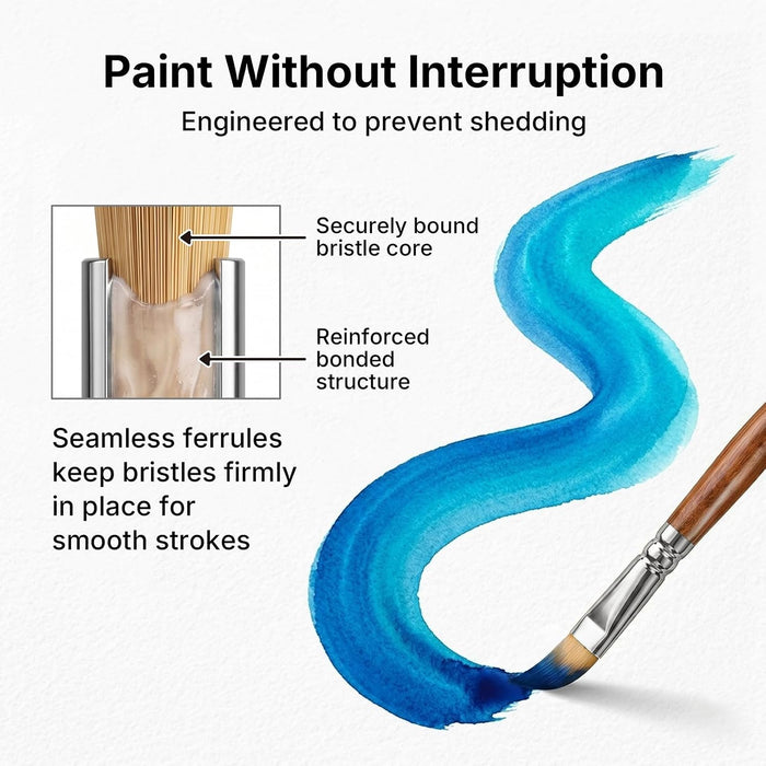 30pcs Paint Brush Set for Acrylic Painting, Oil, Watercolor, Gouache