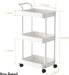 Diaper Caddy, 3 Tier Rolling Cart for Baby Essentials, Off-White