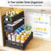Under Sink Organizer, 3-Tier Thickened Metal Pull out Cabinet Organizer Shelf, Height Adjustable Slide out Storage Drawe