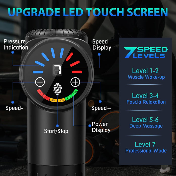 Massage Gun, Deep Tissue Back Massage for Athletes for Pain Relief, Percussion Massager with 10 Massages Heads & Silent 