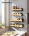 4-Pack Strong Magnetic Real Bamboo Spice Racks for Fridge