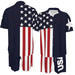 Men'S Fashion 2-Piece Matching Shortsleeve Collared Neck Tropical Set - Casual Stylish Flag Pattern Shirt & Bottoms, Loose Fit, plus Size Hawaiian Patriotic Streetwear for 4Th of July