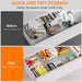 6 Pack Large Clear Plastic Drawer Organizer Trays, Acrylic Kitchen Drawer Organization and Storage Dividers, Non-Slip St