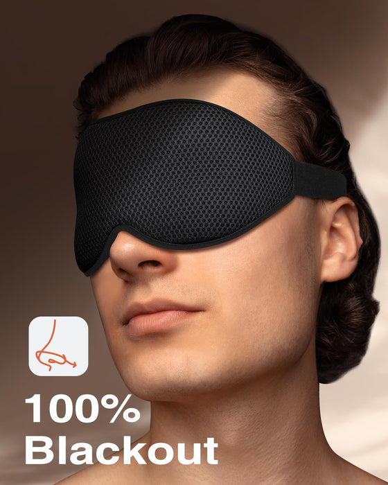 Sleep Mask for Side Sleeper, Eye Mask for Sleeping Women Men, Black