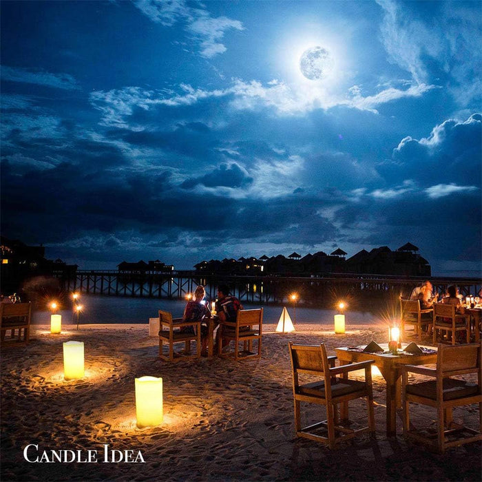 3PCS 4" 5" 6" Waterproof LED Flameless Timer Candles, 1000 Hours Long Battery Life/Flickering Battery Operated Electric 