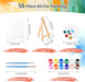 8 Pack 8 * 10In Canvas Boards for Painting, Art Canvas for Drawing with 16 Brushes & 8 Paint Trays & 16 Acrylic Paint, Mini Painting Canvas with Easel Set, Painting Kits for Adults Party