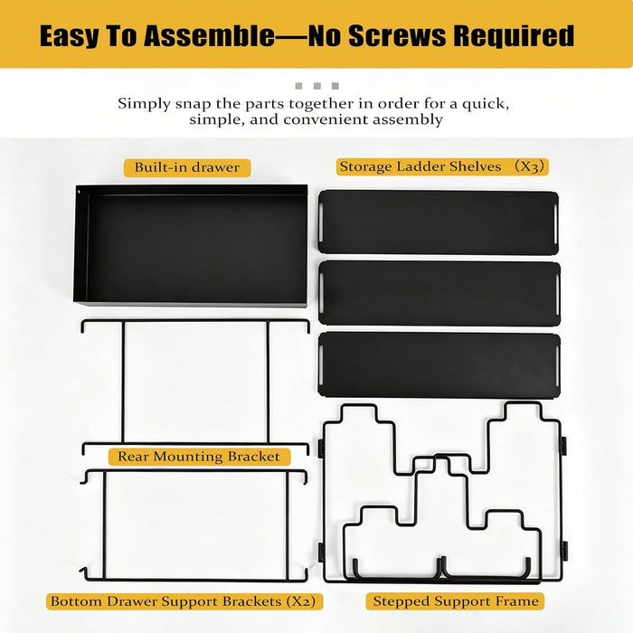 4-Tier Carbon Steel Spice Rack for Countertop,4 Tier Spice Shelf