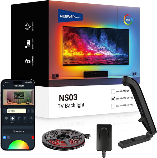 Basics NS03 TV Backlight for 55"-65" Screens, 11.8ft/3.6m LED RGB