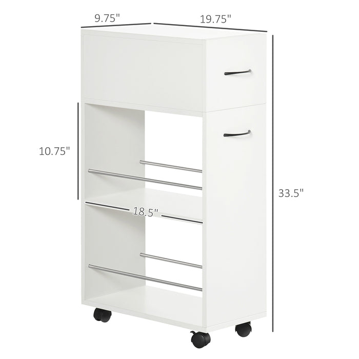 Three-Tier Slim Rolling Utility Cart