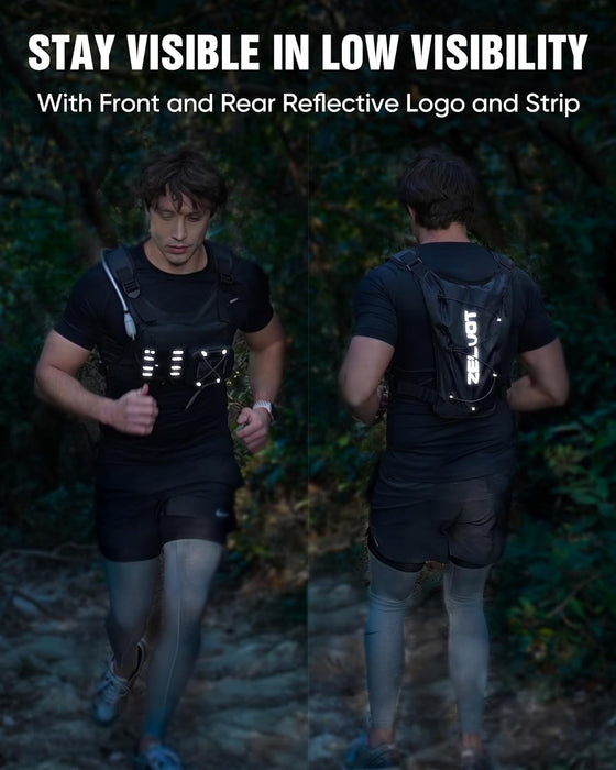 Running Vest with 2L Water Bladder, Hydration Backpack, U.S. Design Patent, Lightweight Hydration Pack with Gear Holder,