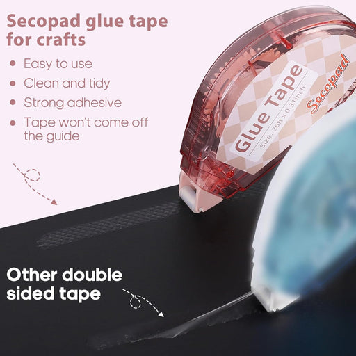 Scrapbook Tape, Glue Tape for Crafts, 4 Pack, Light-Colored Shell