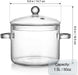 Clear Glass Pot, 1.5L, Cooking Pot with Lid and Handle, Clear Saucepan, Resistant Borosilicate Pot, Glass Saucepan for Cooking On Stove - Ideal for 1 People (50oz)