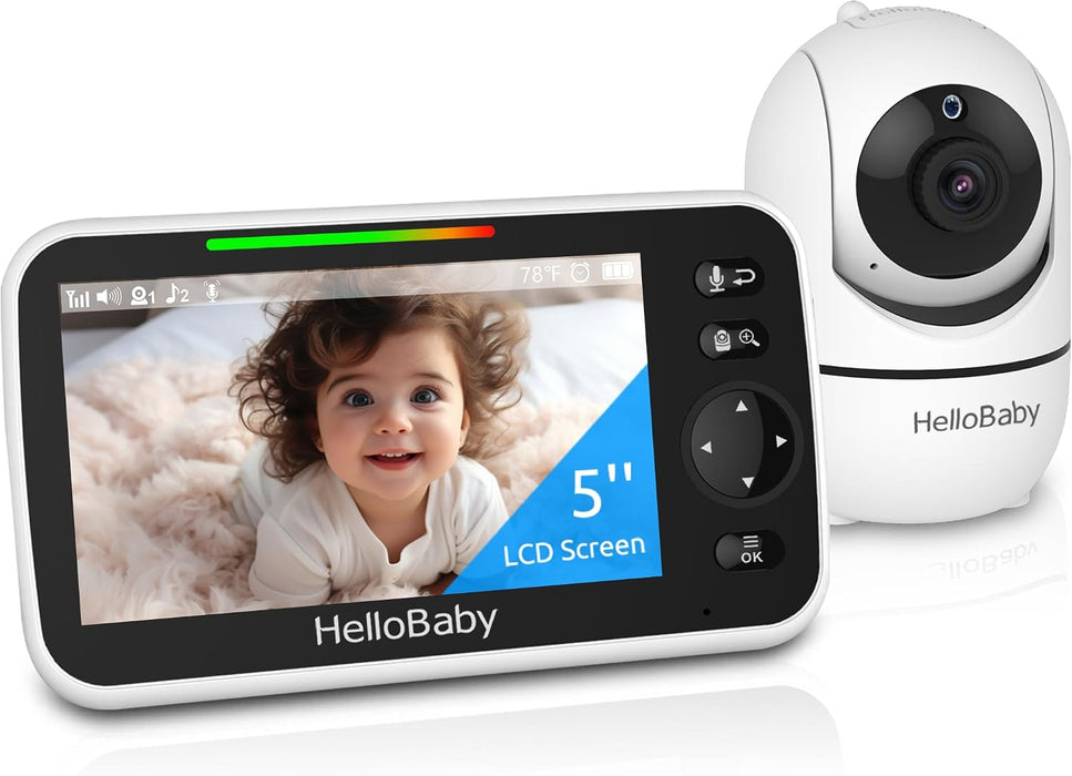 No WiFi Baby Monitor Camera and Audio HB6550, 5" Video Screen