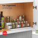 3-Tier Spice Rack Organizer for Cabinet - 15 Inch Non-Skid Pantry Organizer and Storage Shelf for Spices, Canned Goods, Seasonings - White and Gray Kitchen Cabinet Organizer