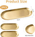 2 Pcs Gold Stainless Steel Decorative Trays, 9" Perfume Trays for Bathroom