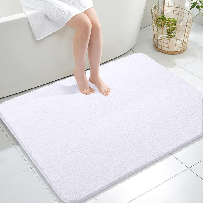 Bathroom Rugs 30X20, Extra Soft Absorbent Chenille Bath Rugs, Rubber Backing Quick Dry, Machine Washable Bath Mats for Bathroom Floor, Tub and Shower, Home Decor Accessories, Grey