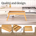2 Pack Bamboo Bed Tray Table with Folding Legs,Breakfast Trays,Serving Tray for Food and Snack,Laptop Trays for Working(