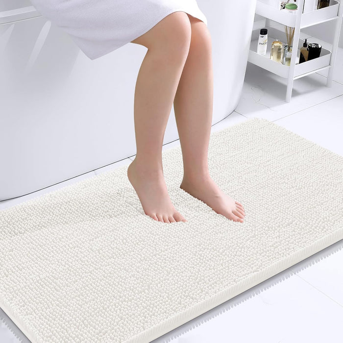 Bathroom Rugs 30X20, Extra Soft Absorbent Chenille Bath Rugs, Rubber Backing Quick Dry, Machine Washable Bath Mats for Bathroom Floor, Tub and Shower, Home Decor Accessories, Grey