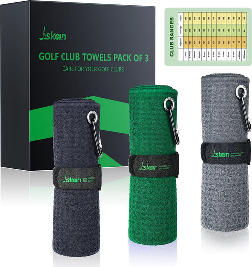 Pro Golf Towel Microfiber Golf Towel for Golf Bags (16" X 16") with Hook, Loop Fastener and Gift Box, Essentials Golf Ac
