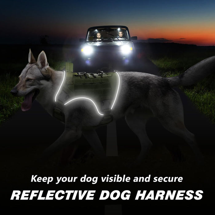 Tactical Dog Harness for Large Dogs,No Pull Heavy Duty Dog Harness