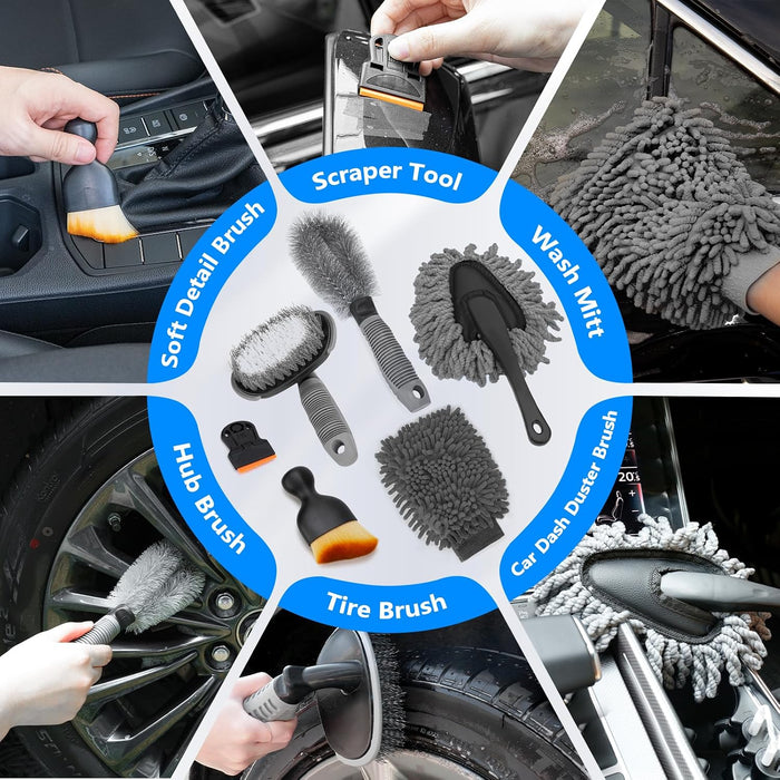 Car Detailing Kit with Foam Gun, Car Wash Mop for Deep Cleaning