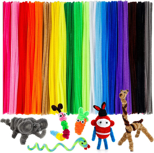 200PCS Thick Pipe Cleaners Craft, 20 Colors Chenille Stems