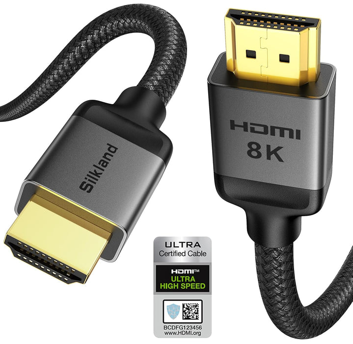 Certified HDMI 2.1 Cable Ultra High Speed 48Gbps Braided HDR 6.6FT
