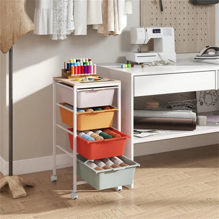 Four-Drawer Rolling Storage Cart