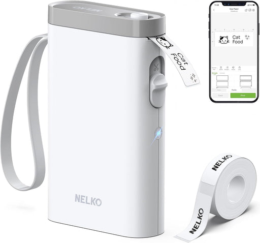 P21 Label Maker Machine with Tape, Bluetooth Label Printer, White