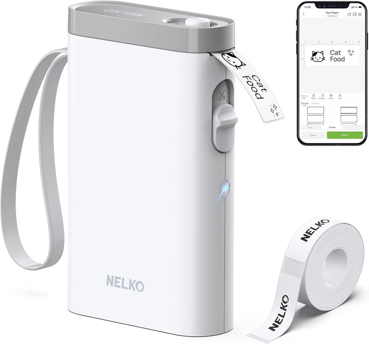 P21 Label Maker Machine with Tape, Bluetooth Label Printer, White