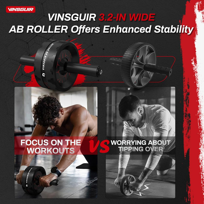 Ab Roller Wheel, Abs & Core Workout Equipment for Home Gym with Knee Pad Accessories, Abdominal Wheel for Full-body Stre