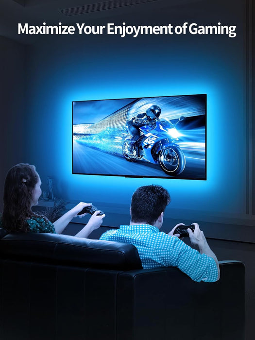 TV Lights Behind, 19.68ft LED Lights for 55-85 Inch TV, RGB TV Backlight, Music Sync Bluetooth APP and Remote Control Strip Lights USB Powered for Bedroom Gaming Room Decor