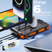 Solar Charger Power Bank 20,000mAh, Portable Charger, 4 Cables 3 Ports Fast Charging External Battery Pack with USB C fo