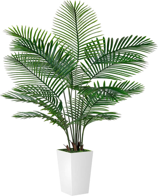 Palm Tree 6FT Artificial, 72in Tall Faux Palm Tree with 15.7 White Planter, Fake Potted Tree for Indoor & Outdoor Home O
