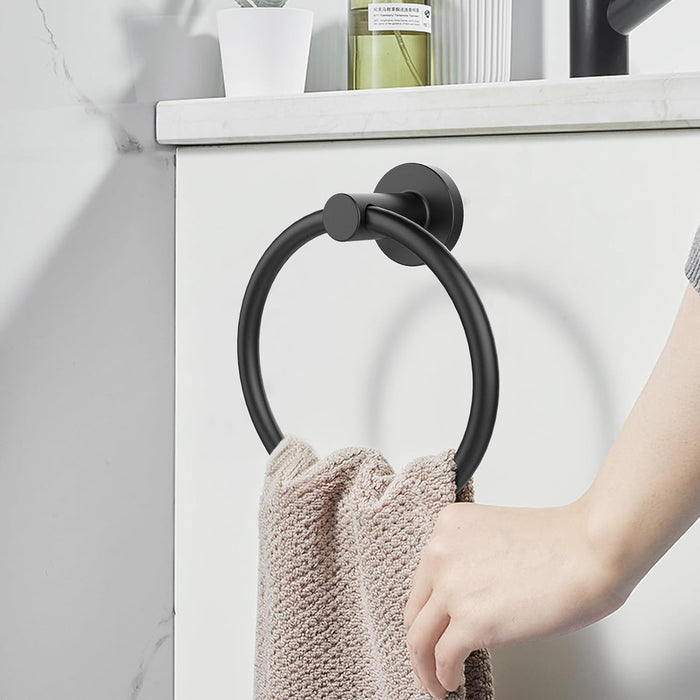 Towel Holder for Bathroom Wall Matte Black Towel Ring