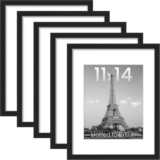 11x14 Picture Frame, Gallery Wall Frames Set of 5, Black