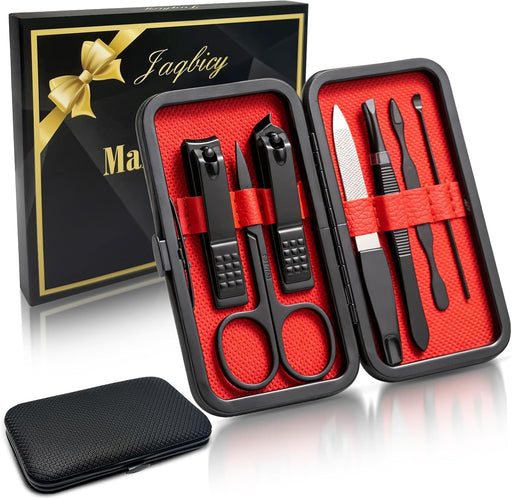 Stocking Stuffers Gift for Men Dad, Manicure Set Nail Clippers Grooming Kit with Travel Case, Personal Care Tools Birthd