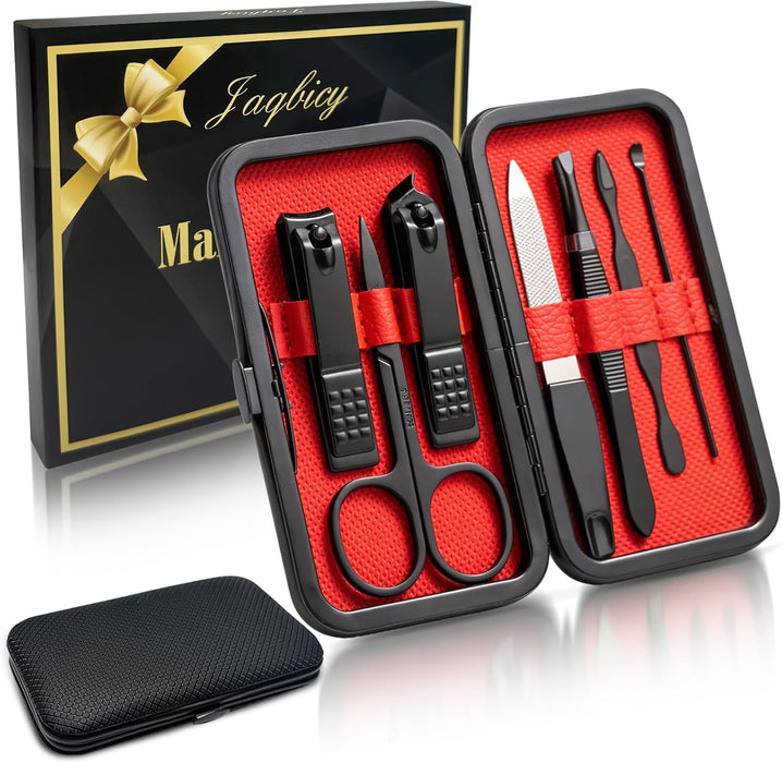 Stocking Stuffers Gift for Men Dad, Manicure Set Nail Clippers Grooming Kit with Travel Case, Personal Care Tools Birthd