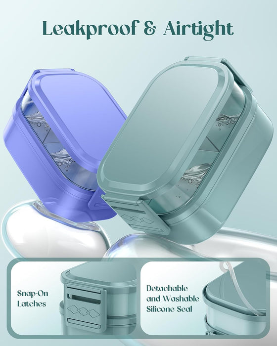Bento Lunch Box, 65 oz 3-Tier Stackable Lunch Container, Adjustable 2/3 Tier Design, BPA-Free Food-Grade Plastic, Leakpr