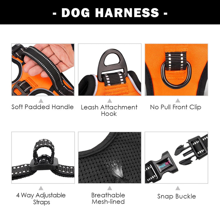 No Pull Dog Harness Medium Reflective Front Clip Vest with Handle