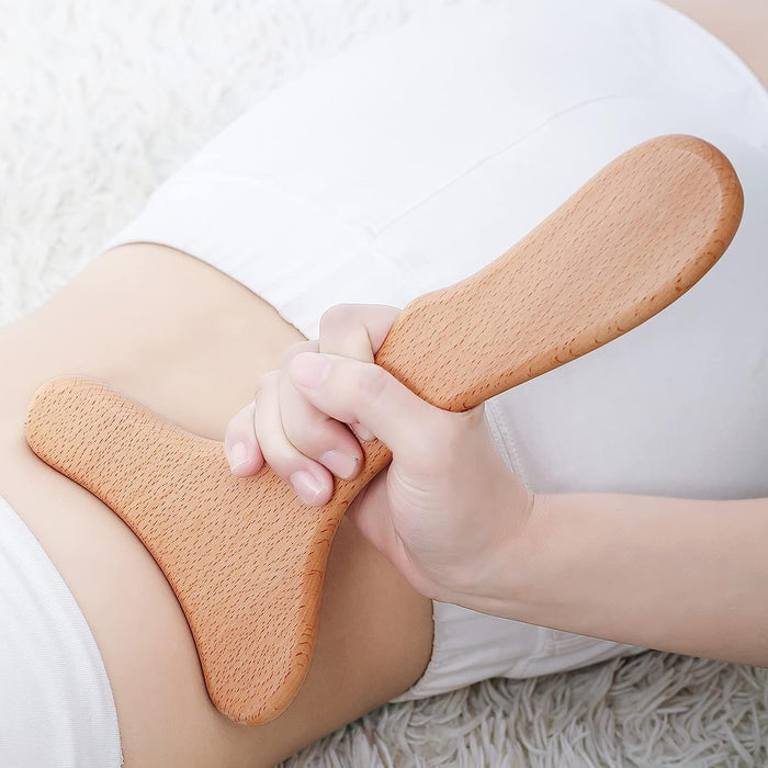 Wood Therapy Massage Tool Wooden Lymphatic Drainage Massager Body Sculpting Tools for Maderoterapy,Gua Sha,Muscle Release-11 * 6inches