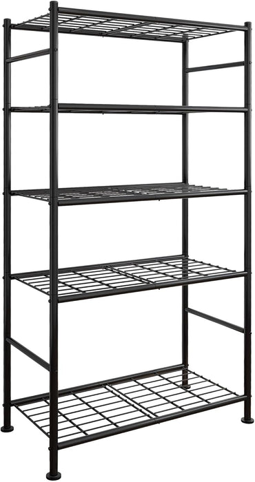 Storage Shelves - 5 Tier Shelf Organizer, Heavy Duty Garage Shelving Unit with Leveling Feet, Stable Metal Shelves Organ
